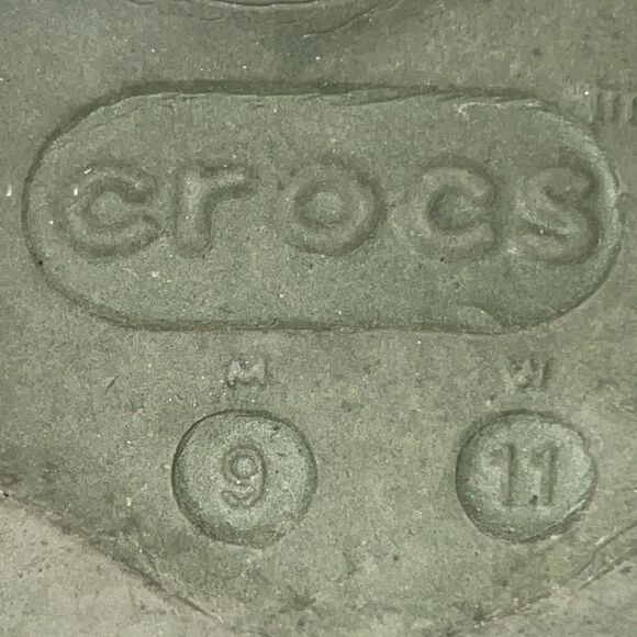 Crocs Green and Orange Clogs Size 9 - Picture 5 of 6